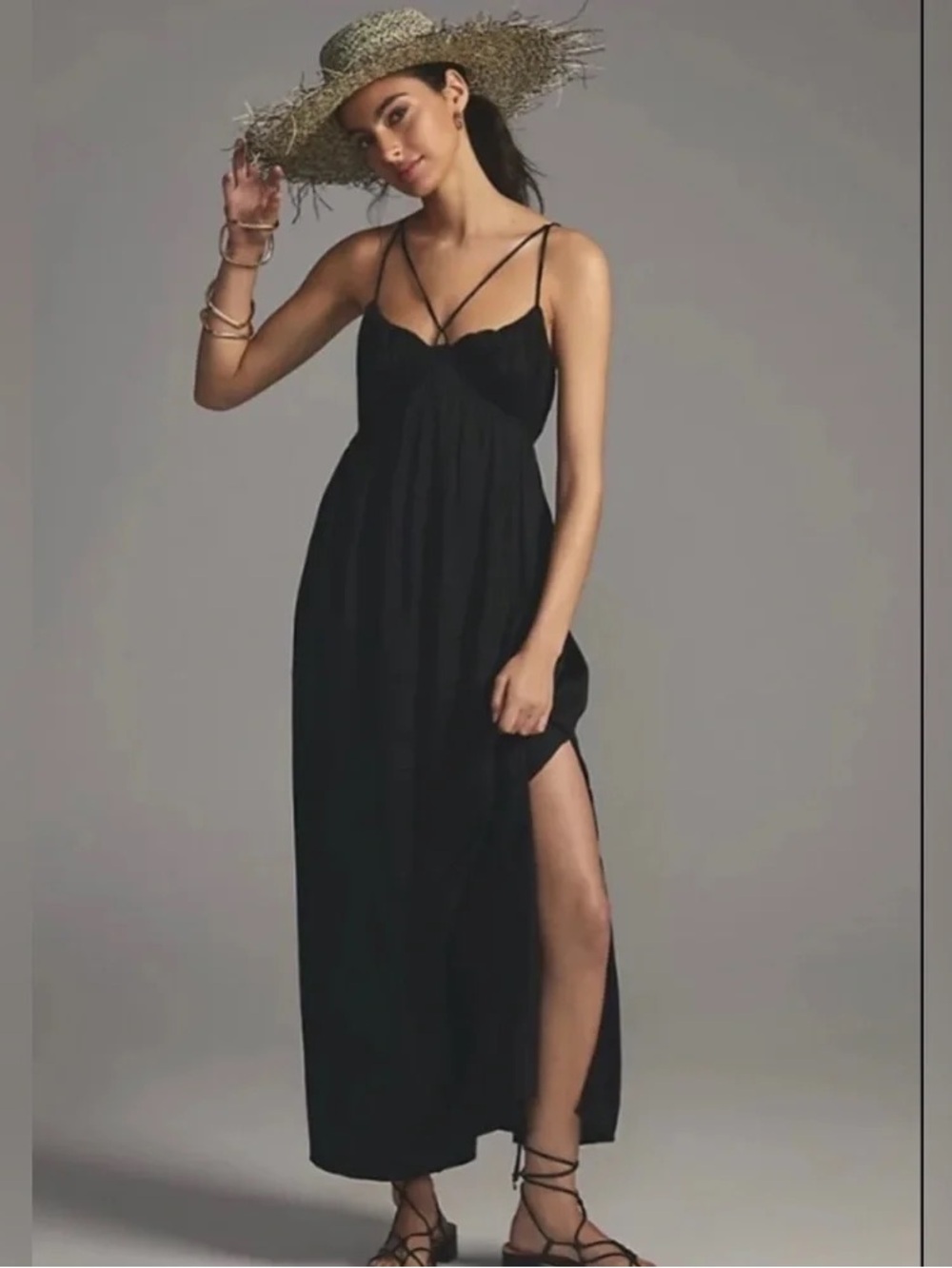 Anthropologie strappy maxi dress